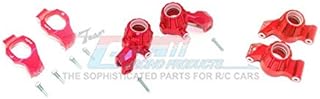 GPM For Traxxas 1/10 Maxx 4WD Monster Truck Upgrade Parts Aluminum Front C-Hubs + Front & Rear Knuckle Arms - 12Pc Set Red