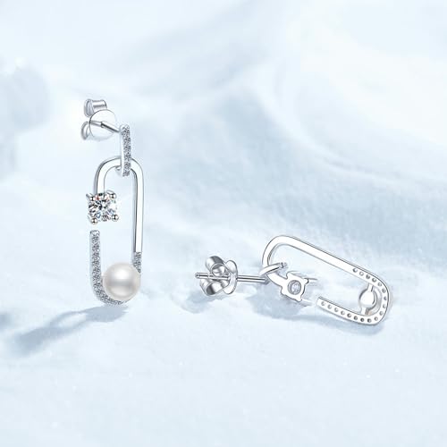 Boucles d'oreilles perles eau douce argent pur et pierre de Mosang véritable