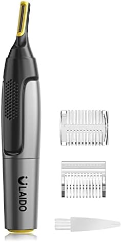 ULAIDO Nose Hair Trimmer for Men Rechargeable, Personal Trimmer for Eyebrow, Titanium Ear Hair Trimmer for Men, USB Lighted Max Mens Trimmer for Facial with Storage Bag