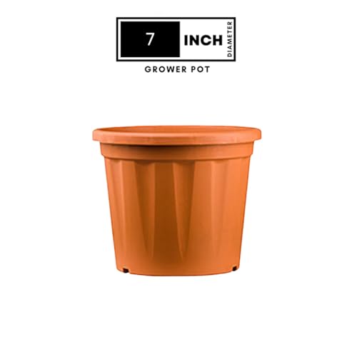 Image of 7 Inch Heavy Duty Plastic Planter | Grower Pot /Garden Pot for Home & Garden (Terracotta) (Pack of 1)