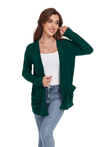 Image of GRECERELLE Womens Long Sleeve Lightweight Open Front V-Neck Casual Cardigan Sweaters Outerwear with Pockets 2025, S-2XL