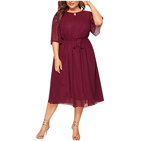 ZXZX Women’s Casual O-Neck Short-Sleeve Loose Summer 2022 Dress Cover