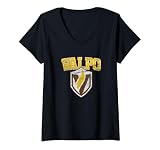 Womens Valparaiso University Valpo Crusaders Distressed Primary V-Neck T-Shirt