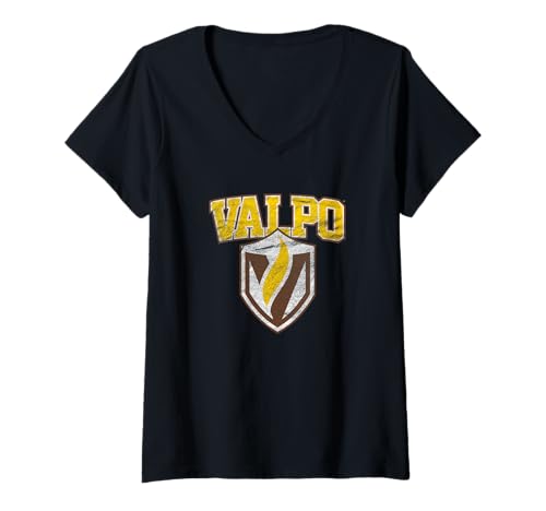 Womens Valparaiso University Valpo Crusaders Distressed Primary V-Neck T-Shirt