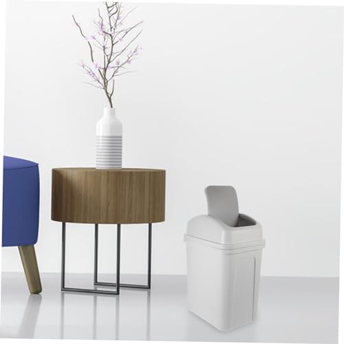 Caneca de basura rectangular con tapa abatible para el hogar miniatura 5