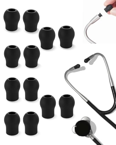 6 Pairs Rubber Ear Tips for EKO CORE 500™ Digital Stethoscope - Comfortable Silicone Ear Tips for Enhanced Listening Experience (Black)
