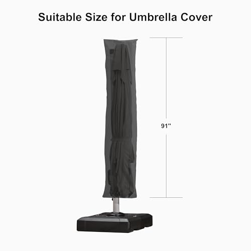 Image of PURPLE LEAF Outdoor Cantilever Umbrella Cover Easy Setup S Size Black