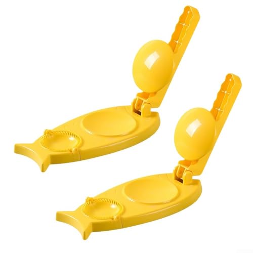 Yhenlovtt Machine à raviolis 3 en 1 pour raviolis épais, empanadas faits maison variable, forme variable, avec poignée sans pâte (jaune)