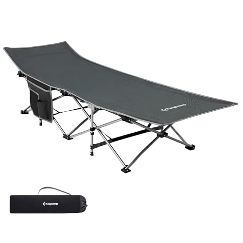 KingCamp Feldbett Klappbar Campingbett Klappbett Campingbett Ultraleicht Campingliege Faltbar mit Seitentasche Faltbar Gästebett für Outdoor Indoor Camping Garten Reisen Wohnwagen Zubehör 190 x 67 cm