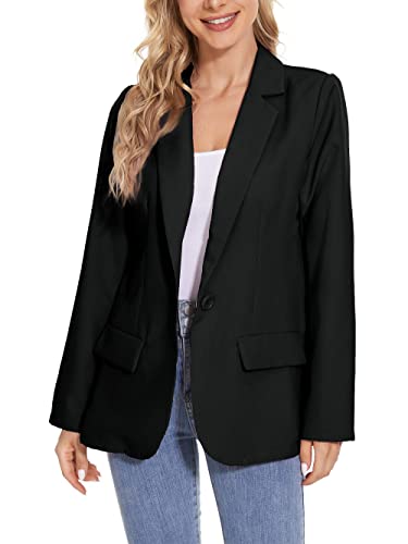 Womens Casual Blazers Open Front Long Sleeve Work Office Jackets Blazer,Casual Work Solid Color Blazer (Black, Xl) #TOP15