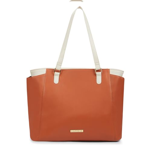 Image of Caprese Regina 16 Inch Laptop Compatible Large Tote Bag for Women | Stylish, Durable, Multi-Compartment Design for Work, Travel, Shopping | Comfortable Straps Shoulder and Handheld Bag