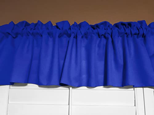 Zen Creative Designs Solid Poplin Window Valance 58 Inch Wide (Royal Blue, 14
