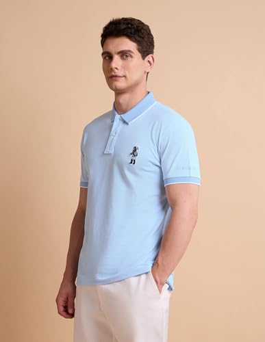Image of U.S. Polo ASSN. Solid Slim Fit Polo T Shirts for Men - 100% Cotton, Half Sleeves Mens Tshirt