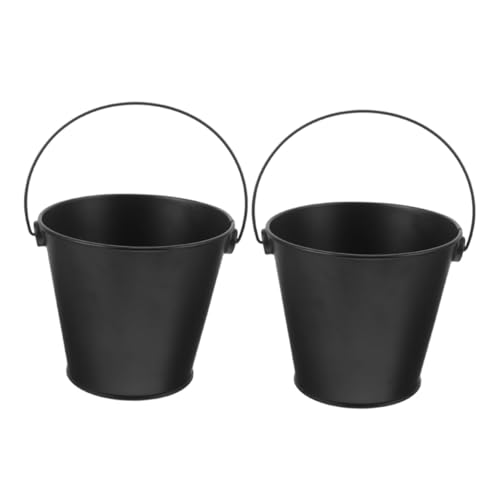 Homoyoyo 2 Pezzi Secchio per Olio da Barbecue in Ferro Resistente Contenitore per Grasso da Grill Esterno Facile da Pulire per Barbecue all Aperto Dimensioni