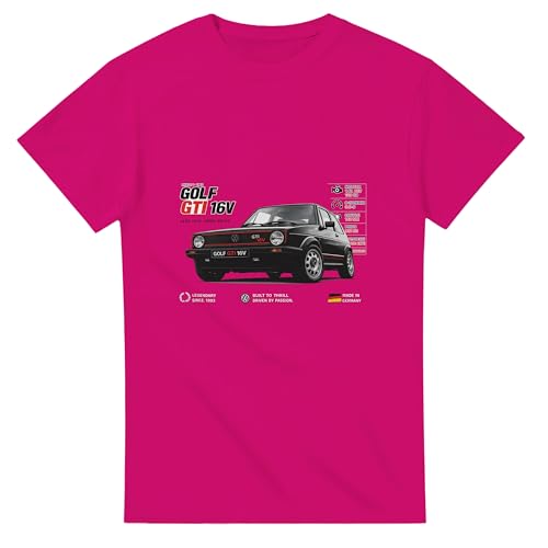 T-Shirt Golf GTI MK1 v3 Coton Épais Coupe Classique Unisexe Vêtement Auto Rétro