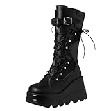 boots gothic platform Matériau: en cuir, ils ont un aspect élégant et poli, offrant à la fois un sentiment de durabilité et une touche de sophistication.