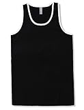 JD Apparel Men’s Sleeveless Tank Top – Two-Tone Summer Shirt, Black/White, X-Large