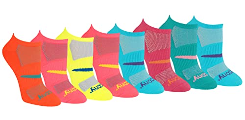 Saucony Women's No-show Running Socks 8-Pack, Size 8-11 UK
