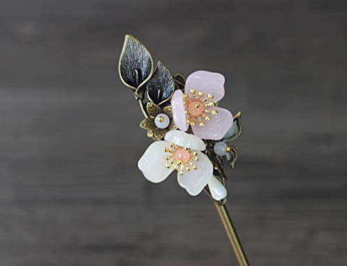 Double Flower Hairpin Hair Stick Kanzashi For Kimono Yukata Hanfu Ladies' Ancient Hair Accessories #TOP1