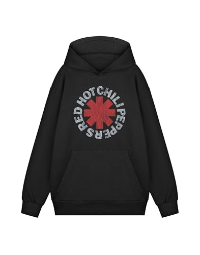 Vanilla Underground Red Hot Chili Peppers Unisex Black Logo Hoodie | Red Hot Chili Peppers Graphic Sweatshirt | Hooded Chili Peppers Sweater for Men Women | Rock Band Apparel Merchandise Hoodie Gift