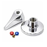 Embellecedor de Llave de Paso con Mando Palanca, Zamak Cromado Pulido, 69x54 mm, Compatible con Ducha y Grifo Empotrado (MANDO PALANCA)