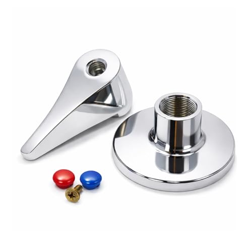 Embellecedor De Llave De Paso Con Mando Palanca, Zamak Cromado Pulido, 69x54 Mm, Compatible Con Ducha Y Grifo Empotrado Mando Palanca