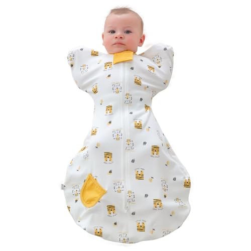 Image of LOVABYLUCK Baby Transition Swaddle Sleep Sack with 2-Way Zipper 100% Cotton Soft Comfortable Sleeping Bag 1.0 TOG