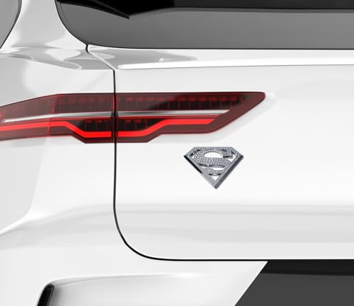 Image of Elektroplate Officially Licensed DC Comics Superman Crystal Chrome All Metal Emblem for Cars, Trucks, and All Auto | Universal Fit at 4.2 inch x 3.0 inch | Weatherproof