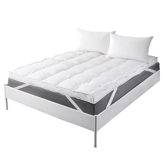 puredown Premium Natural White Goose Overfilled Bed Topper 100% Cotton Fabric Mattress Pad, King, Alternative and Feather