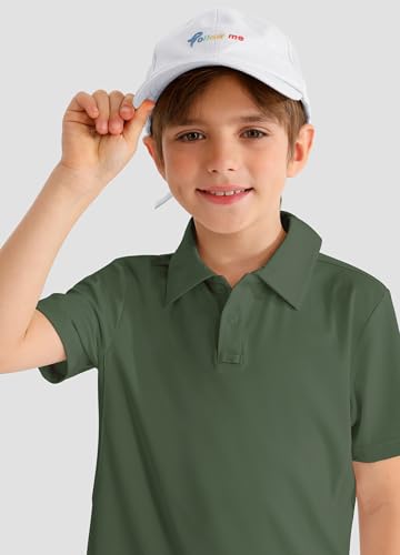 Image of MIVEI Kids' Performance School Uniform Polo Shirt Breathable UPF50+ | Youth Boys Girls Short Sleeve Golf Collared Shirts Grid Dry Fit Wrinkle Free Stretch Lightweight Cool Athletic Button Dress