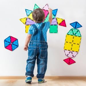 Magnetic Tiles,100PCS 3D Building Blocks, Magnets Building Set for Kids, Construction STEM Stacking Toys, Magnets Toy Gift for Toddlers, Boys and Girls - Image 8