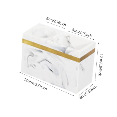 Rangement coiffeuse blanc en résine avec compartiments de rangement - 6