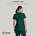 BARCO Grey’s Anatomy Classic Aubrey Scrub Top for Women – Hunter Green, 2-Pocket V-Neck Scrub Shirt with Natural Stretch, Soil Release Fabric, and Super-Soft Finish – Small, Regular Fit