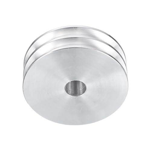 QUARKZMAN V-Typ Riemenscheibe 12mm Bohrung 60mm Außendurchmesser Doppelrillen Aluminiumlegierung Keilriemenscheibe für Motorwellen-Bohrmaschine 6mm(1/4) PU-Formgürtel