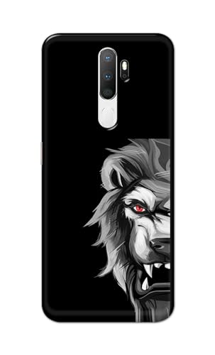 Image of PRINTFIDAA Printed Hard Back Cover Case for Oppo A5 2020 | Oppo A9 2020 Back Cover (Angry Lion) -112