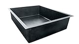 Wacredo GFK Rechteckbecken 200 x 240 x 60cm Kneippbecken Teichbecken Wasserspielbecken architektonisches Wasserbecken für Wasserspiel Glasfaser (Schwarz)