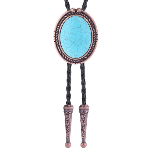 Image of Vintage Western Cowboy Rodeo Black Agate Bolo Tie for Men Women