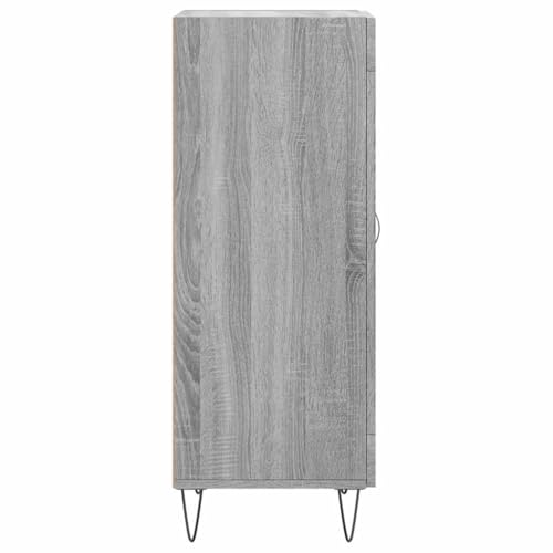 Buffet haut gris design épuré en bois d'ingénierie premium - 8