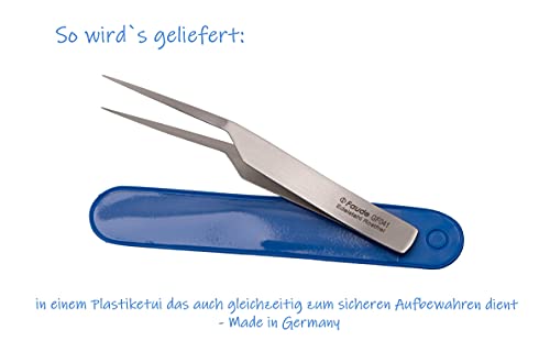 FAUDE Federstahlpinzetten 3-er Set fein-spitz, spitz und stumpf-rund 10,5cm für Terrarium, Labor, Modellbau zum fassen empfindlicher Objekte, Spiderlinge, Skorpione, Ameisen und Insekten