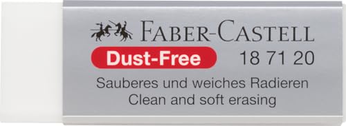 Faber-Castell Dust Free Eraser - Clean and Soft Erasing - Smudge-Free, Dust-Reducing, Safe Non-Toxic Erasers for Students, Artists, Office Use - in Envelope Packaging - Pack of 2