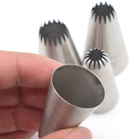 Large Cake Decorating Piping Tips, 4 Pack Stainless Steel Piping Nozzle Cake Decorating Pastry Tips Tool