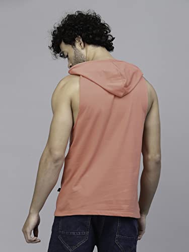 Image of RIGO Men's Solid Slim Fit Vest (SD05231074 Coral Pink