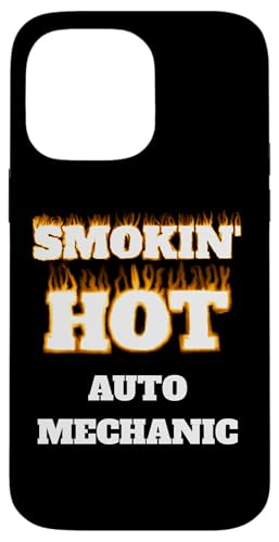 Smokin' Hot Auto Mechanic Burning Fire �L�����A �v���t�F�b�V���i�� �X�}�z�P�[�X iPhone 14 Pro Max �p