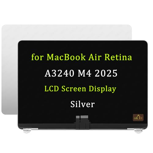 Image of A3240 M4 Screen Replacement for MacBook Air A3240 M4 Retina 2025 Full LED LCD Screen Display Assembly Silver