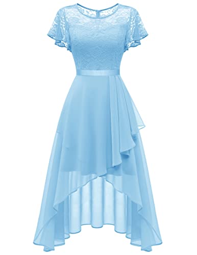Wedtrend Abendkleider Elegant für Hochzeit Brautjungfernkleider Kurz Vokuhila Cocktail Kleid Festkleider für Damen Hochzeit Frühlingskleidung...