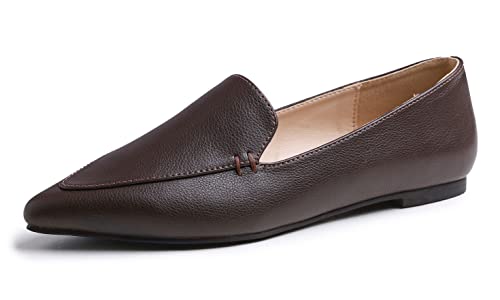 Image of FEVERSOLE Women's Loafer Flat Pointed Fashion Slip On Comfort Driving Office Shoes