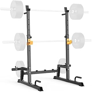 SincMill Squat Rack Machine,Barbell Rack,Folding Weight and Bench Press Rack Stand,Adjustable Height and Width.with Pull Up,Push Up Bars.Can Load 600Lbs