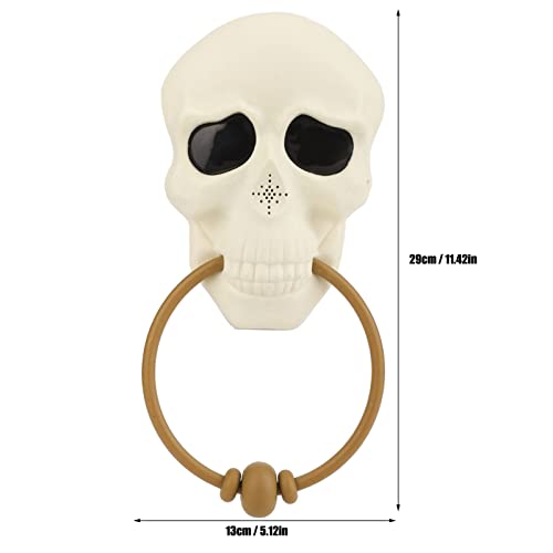 Campainha de Halloween, campainha de caveira alimentada por bateria, estilo Halloween, cabeça de cav