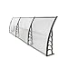 LYA Auvent Marquise pergola Aluminium 4x3 300 X 100cm Pluie Application Ménage & Porte fenêtre Couverture Eaves Conseil Transparent & Gray Holder Outdoor Canopy Auvent