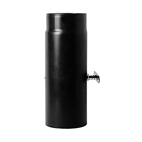 Canna fumaria Tubo 0,25 mt con serranda DN 120 smaltato nero 600 gradi stufa legna CE Made in Italy